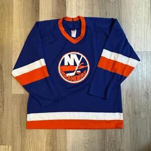 Vintage CCM 1990s New York Islanders hockey jersey Large- blue and orange hockey